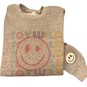 Smiley Face,Vintage Look Stay Wild,Sweatshirt,Lightning Bolt,Hoodie